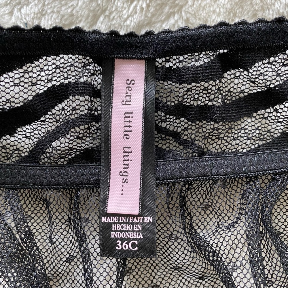 Victoria's Secret Pink and Black Mesh Babydoll Chemise - Picture 5 of 8